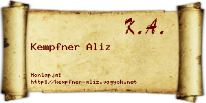 Kempfner Aliz névjegykártya