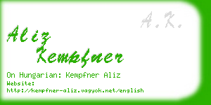 aliz kempfner business card